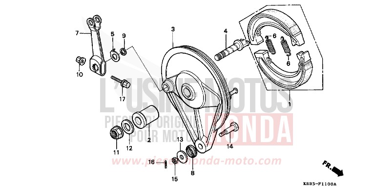 BREMSPLATTE, HINTEN von CB1300 Super Bold'or ABS VORTEX PURPLE METALLIC (RP140) von 1995